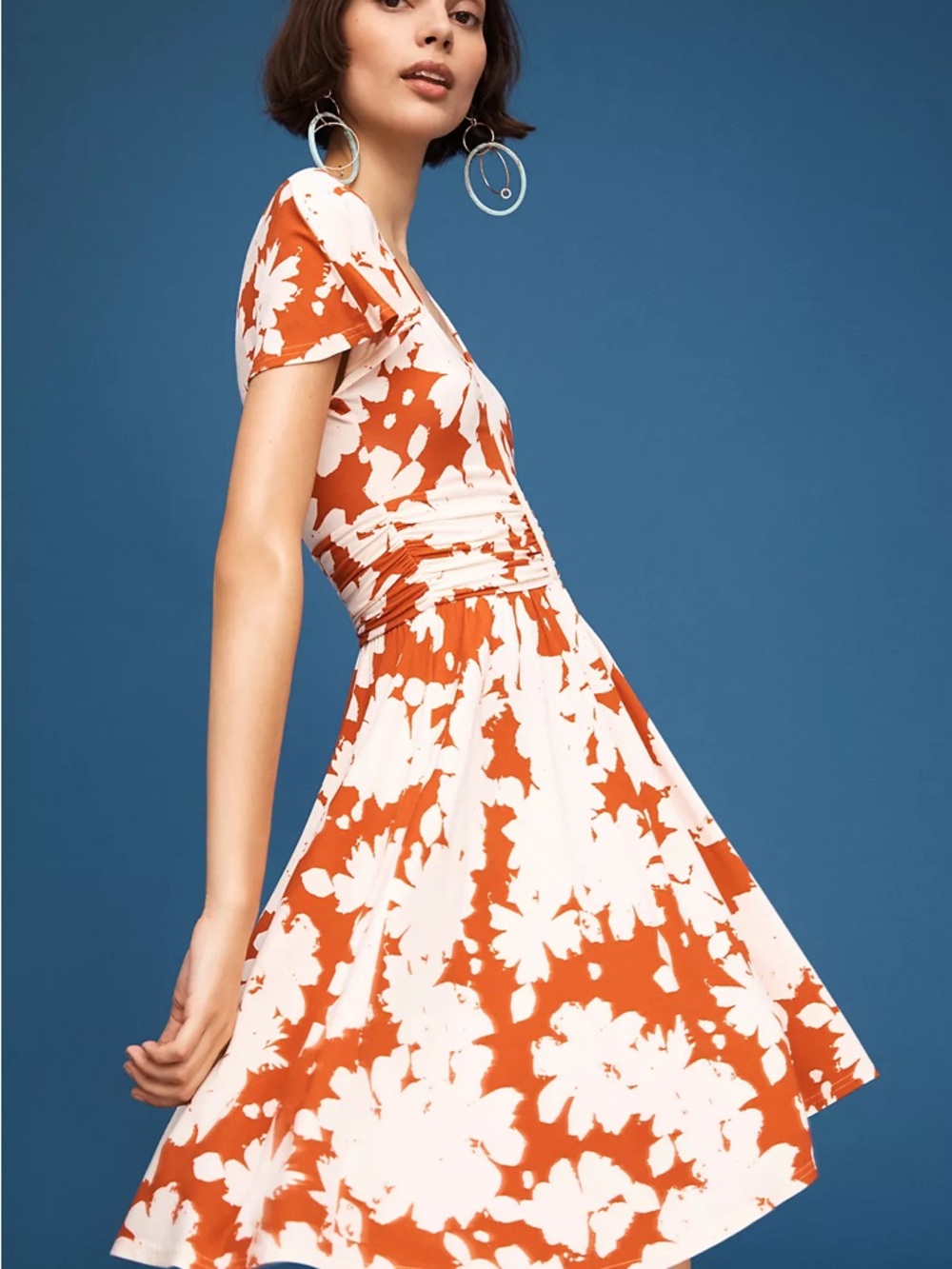 Maeve Anthropologie L Floral Fit and Flare Flowy Dress Feminine Comfy Wedding